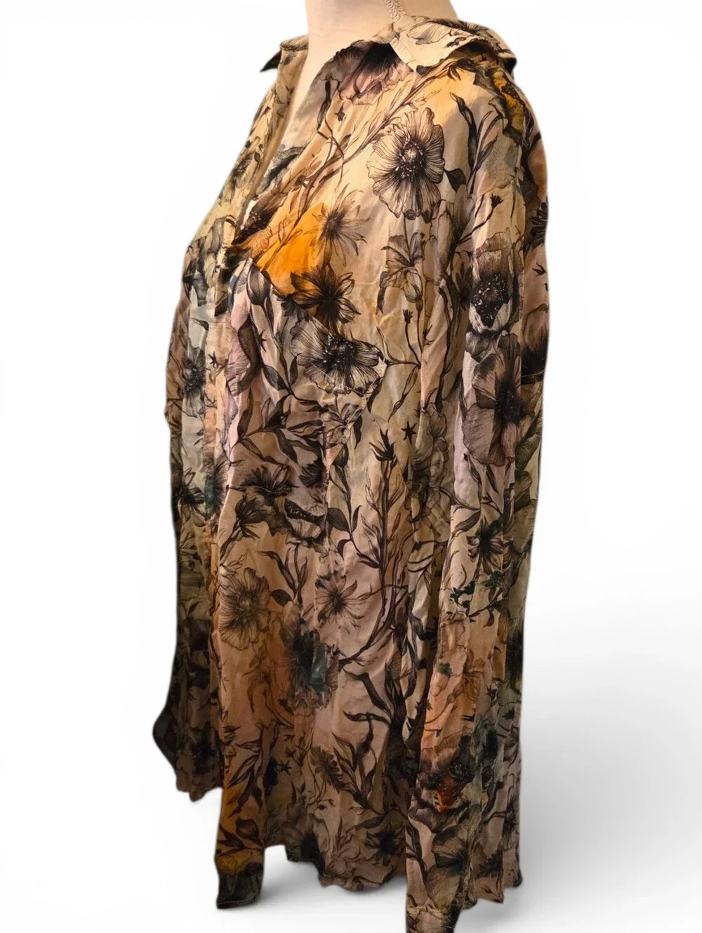 PILCRO Anthropology Floral Button-Front Blouse - Picture 3 of 8